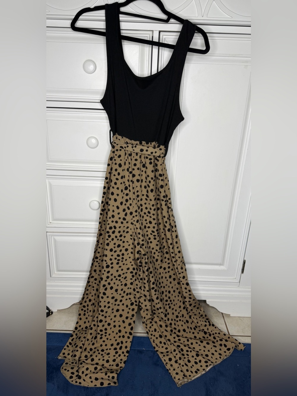 SHEIN CURVE Black Bodice Polka Dot Wide-Leg Jumpsuit - Picture 5 of 5
